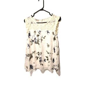 Bellambra Italian 100% Silk Lace Floral Top Size M Floral Romantic Coquette  Boh
